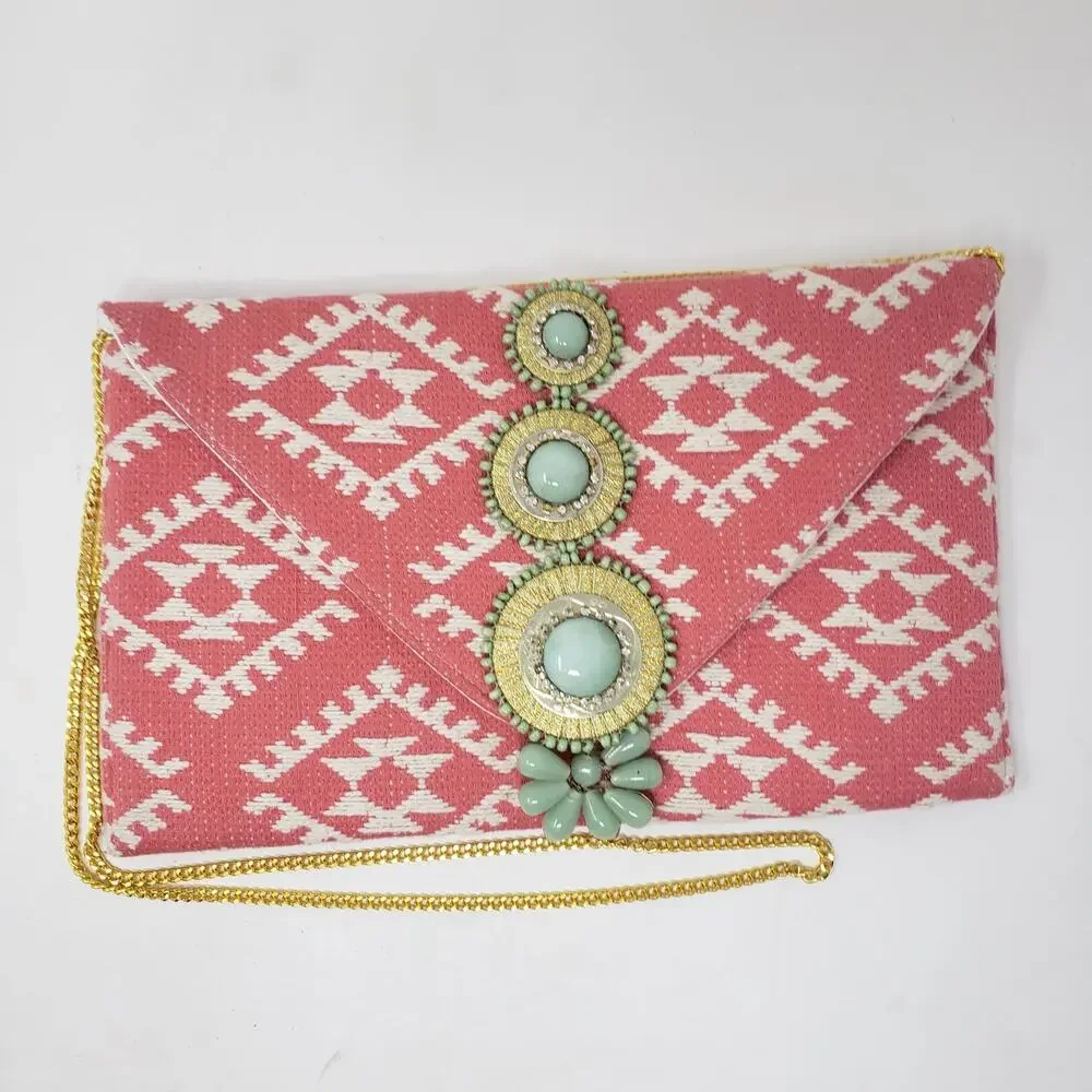 Shoulder Bag Bead and Metal Accent Gold Chain Strap - Picture 5 of 6